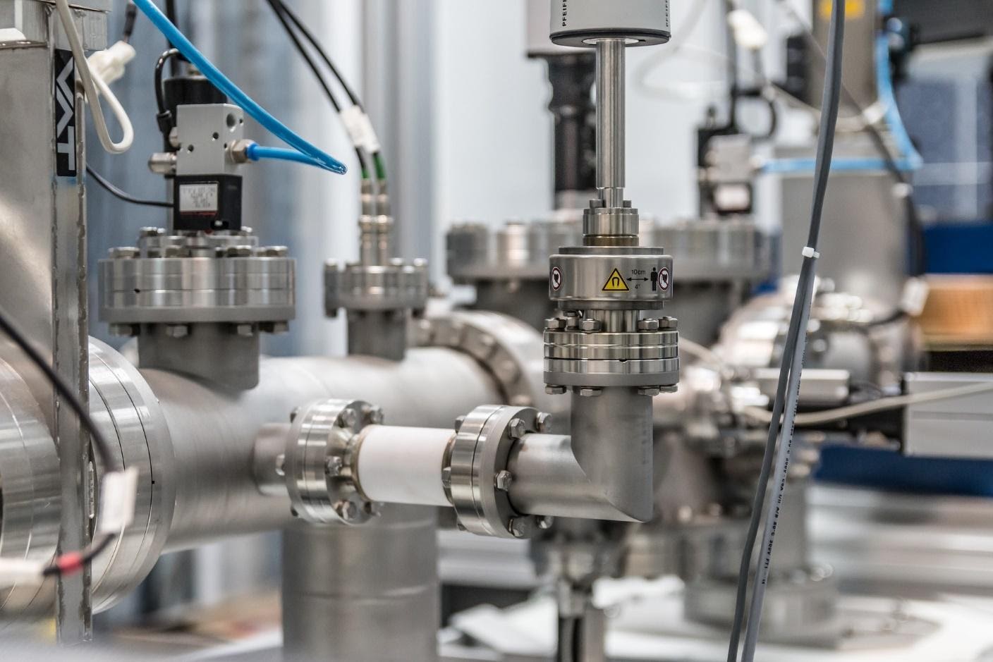Photo of instrumentation fittings in pipe assembly